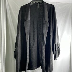 Charcoal Grey Open Front Cardigan Massini 3X